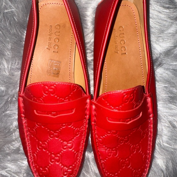 AUTHENTIC Gucci Red Leather Loafers for Men (DUST BAGS ONLY) (WORN ONCE) - Picture 2 of 6
